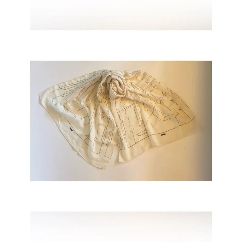 Billy Reid Unisex East Lake Wool Scarf in Cream NWT